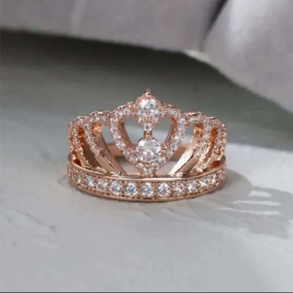 ✨️Beautiful Crown Shape 18K Gold Plated Promise Ring